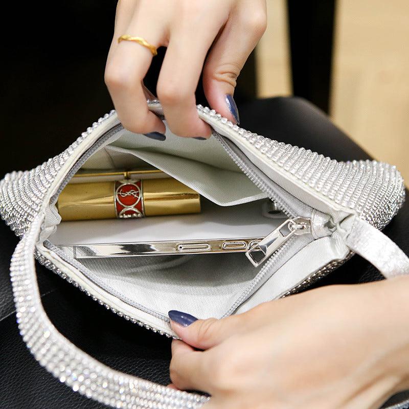 Diamond set trapezoid diamond evening bag 789232822034 - COCOMELODY