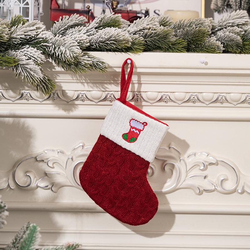 Christmas decorations Red knitted alphabet Embroidery Christmas socks Colorful DIY name gift socks 831001958177