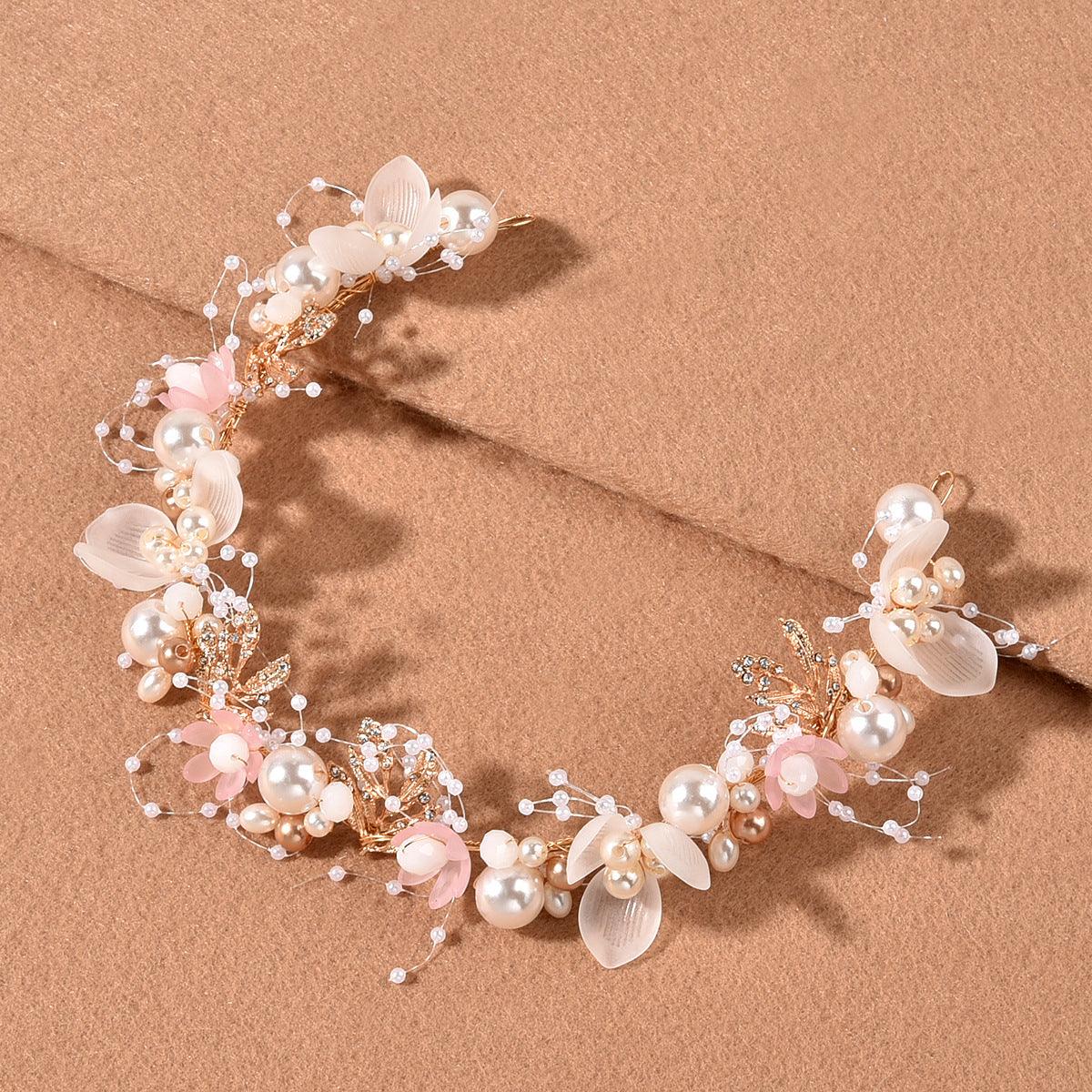 White bridal pearl Headpieces wedding accessories 609189851037 - COCOMELODY