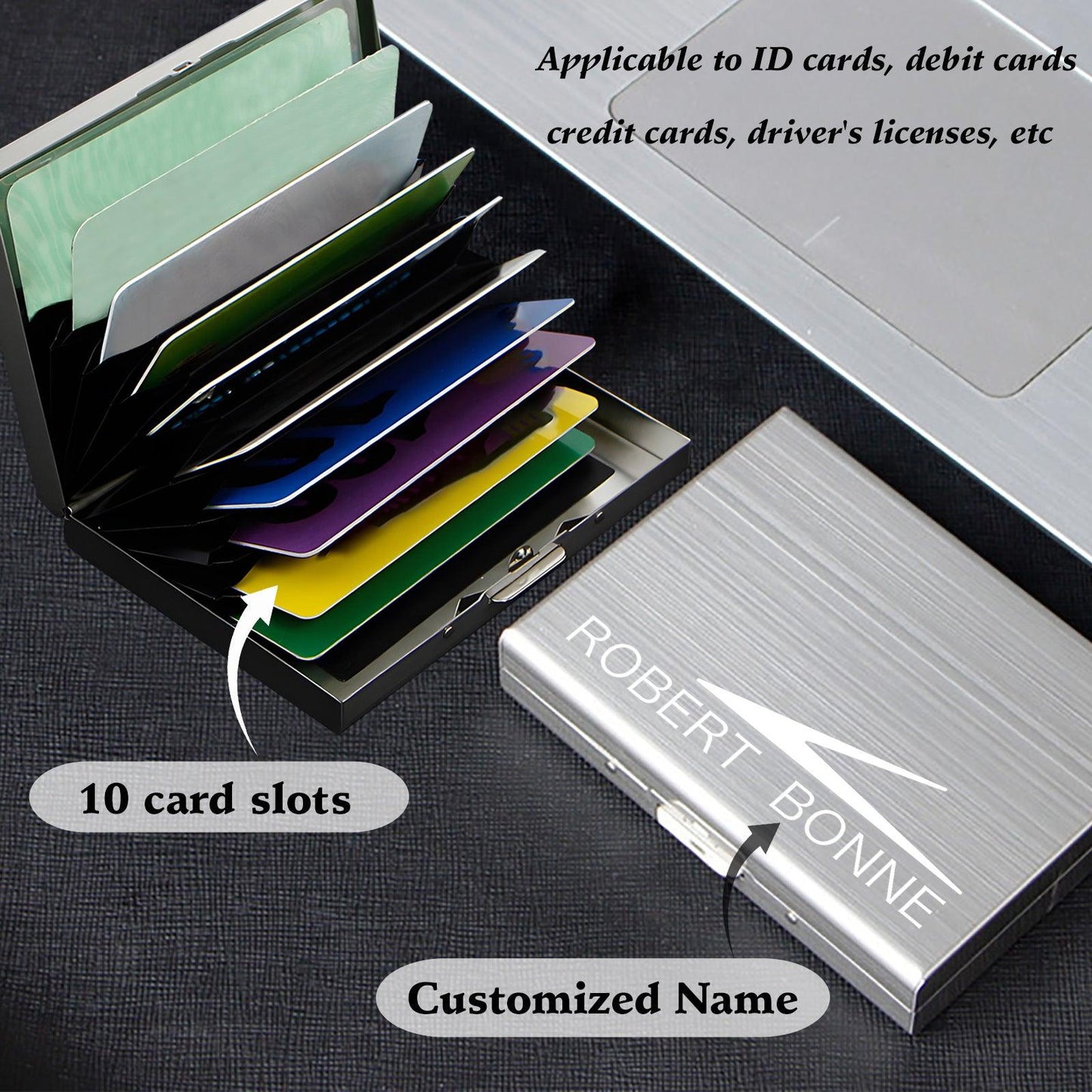 Personalized name metal card bag driver's license bank card bag 807969072023 - COCOMELODY