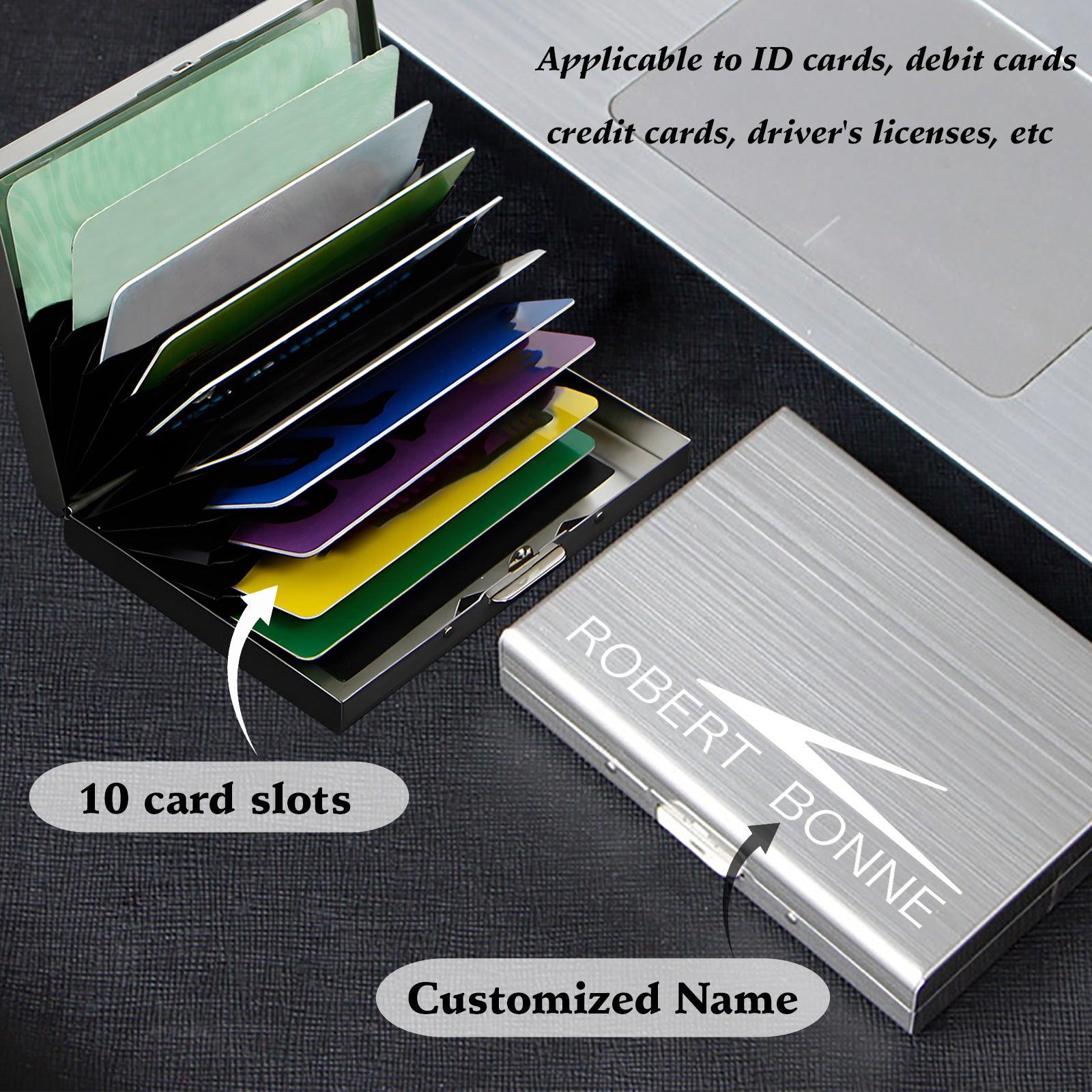 Personalized name metal card bag driver's license bank card bag 807969072023 - COCOMELODY