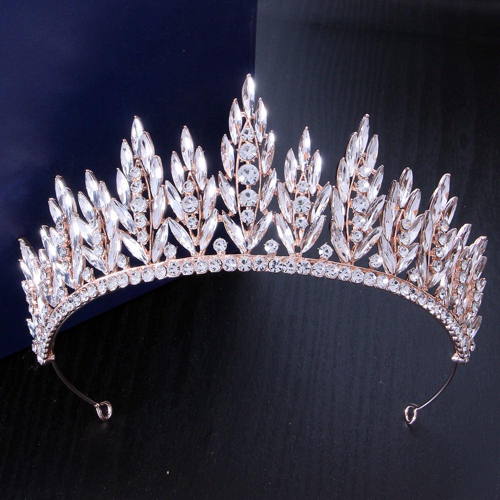 Full diamond super flash half round crown bride wedding headwear photography with makeup styling up-hair crown 677485871099
