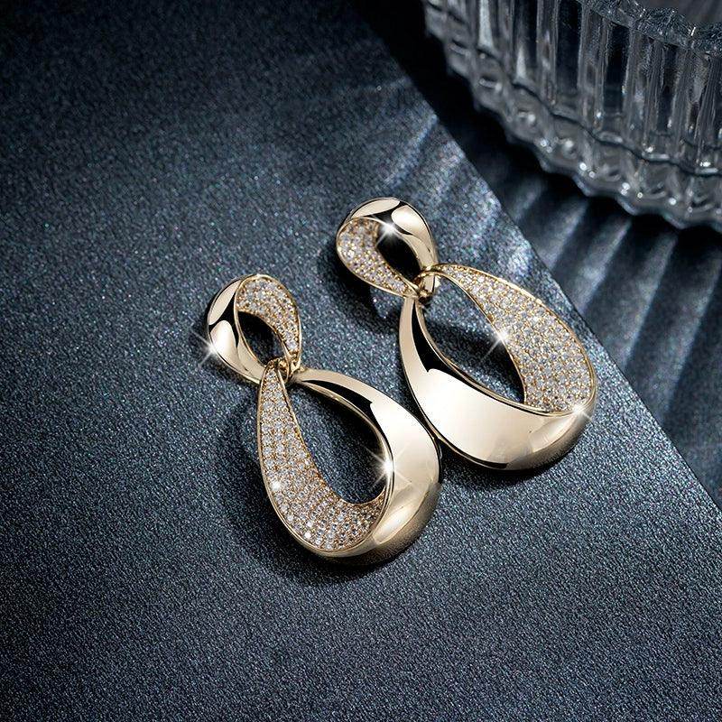Atmospheric gold unique earring girl 636352115977 - COCOMELODY