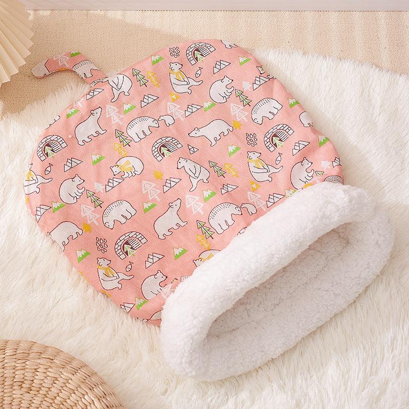 Winter warm enclosed cat bed Cat sleeping bag pet supplies 847107730999 - COCOMELODY