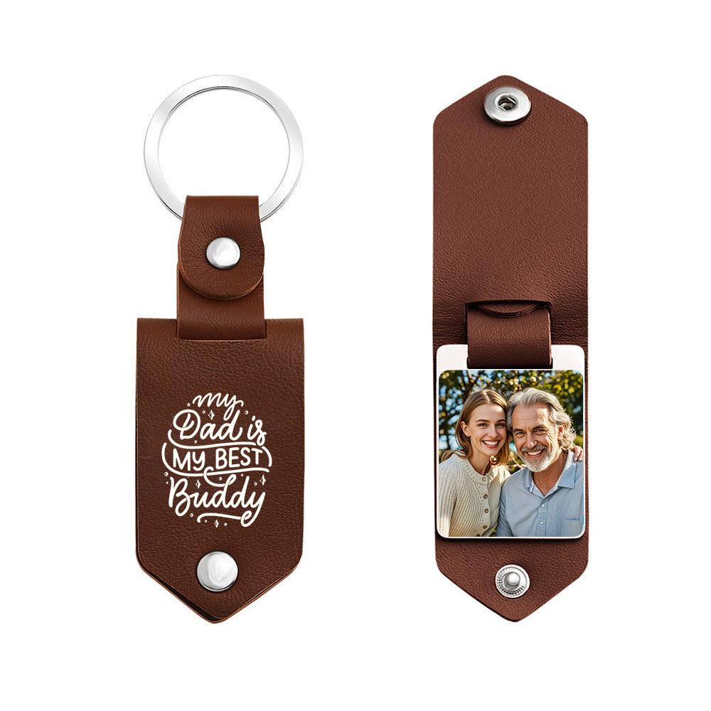 DIY printed leather aluminum key chain PU leather creative gift 837230735708 - COCOMELODY