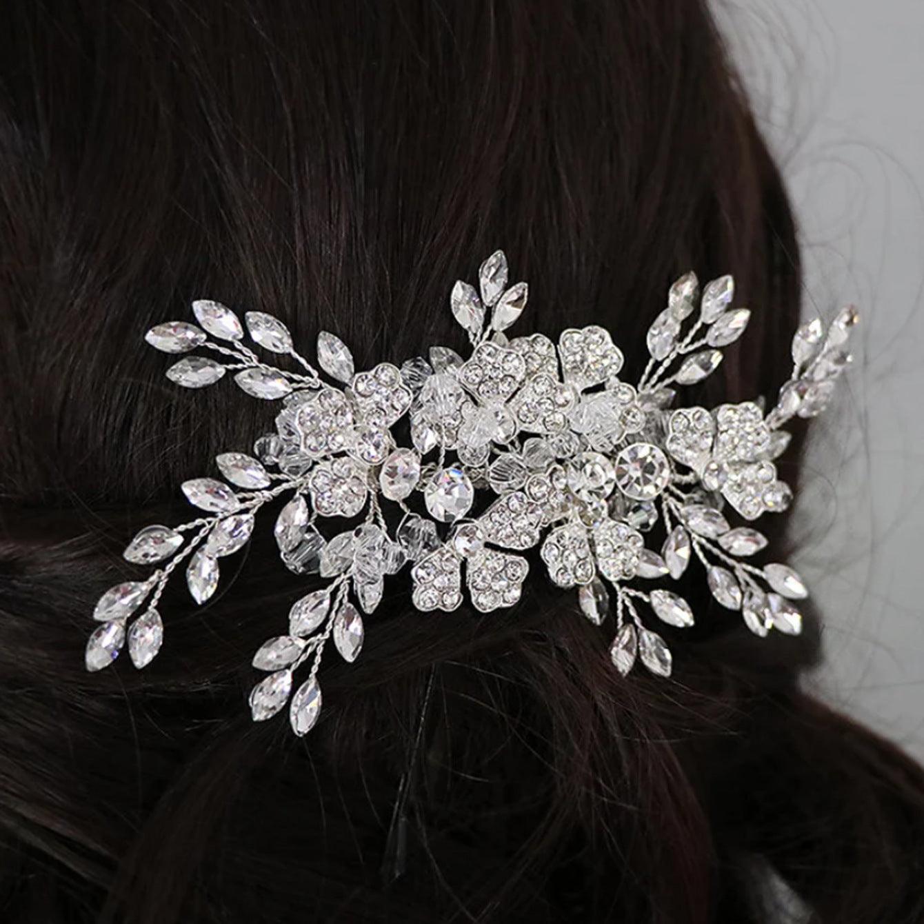 Bridal alloy crystal hair comb insert comb  675547355878