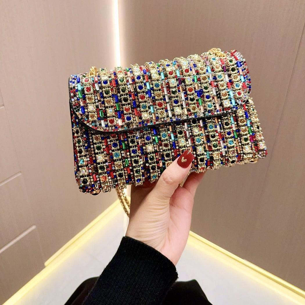 Vintage underarm bag Stylish rhinestone small bag Shoulder Bag Crossbody dinner bag 777753447631 - COCOMELODY