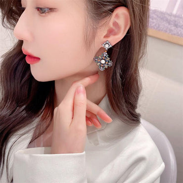 S925 Silver Needle vintage peach Blossom earrings 717713321476 - COCOMELODY