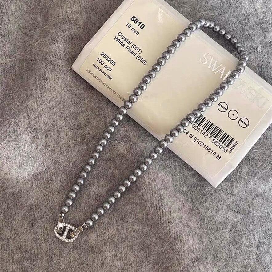 Pearl necklace sweater chain choker collarbone chain 748784777293 - COCOMELODY