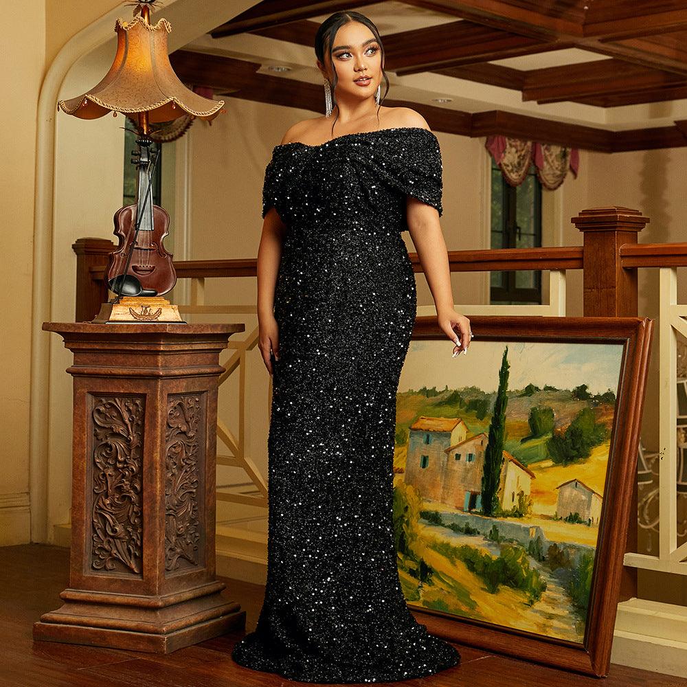 Trumpet-Mermaid Floor Length Sequins Dress 752228966040 - COCOMELODY