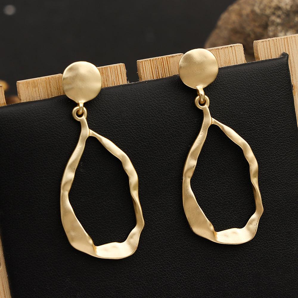 Drop shape striking surface stylish simple atmospheric earrings 676473740910 - COCOMELODY