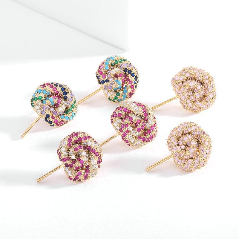 Colored lollipop earrings 673817056191