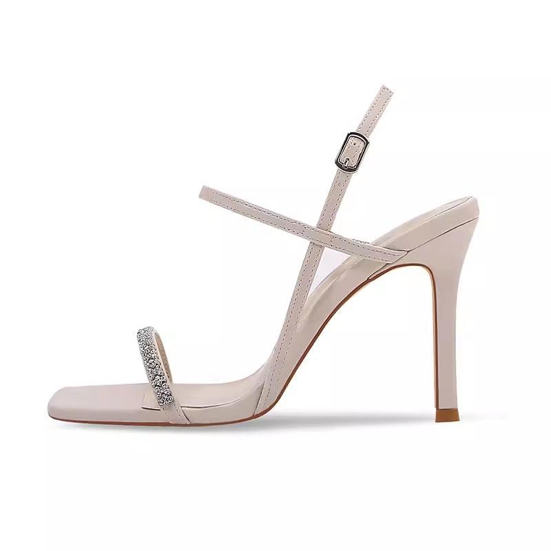 Stiletto heel Sandals Rhinestone Ankle Strap Shoes 765387738702 - COCOMELODY