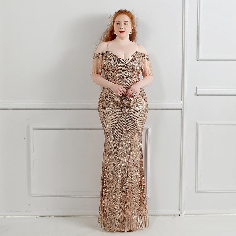 Trumpet-Mermaid Floor Length Sequins Evening Dress 647407958301 - COCOMELODY