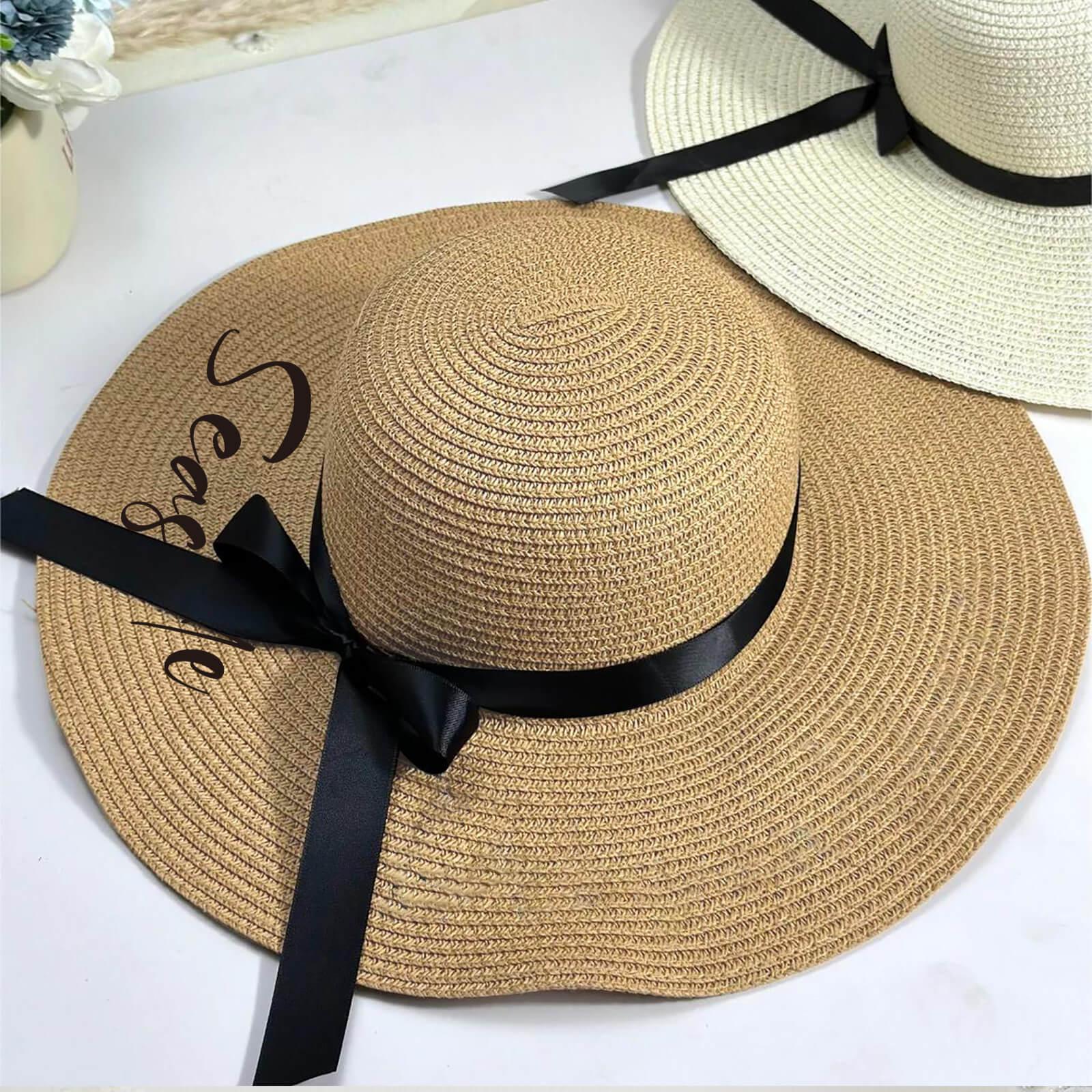 Straw hat beach hat Holiday sunblock hat UV face 822589156610 - COCOMELODY