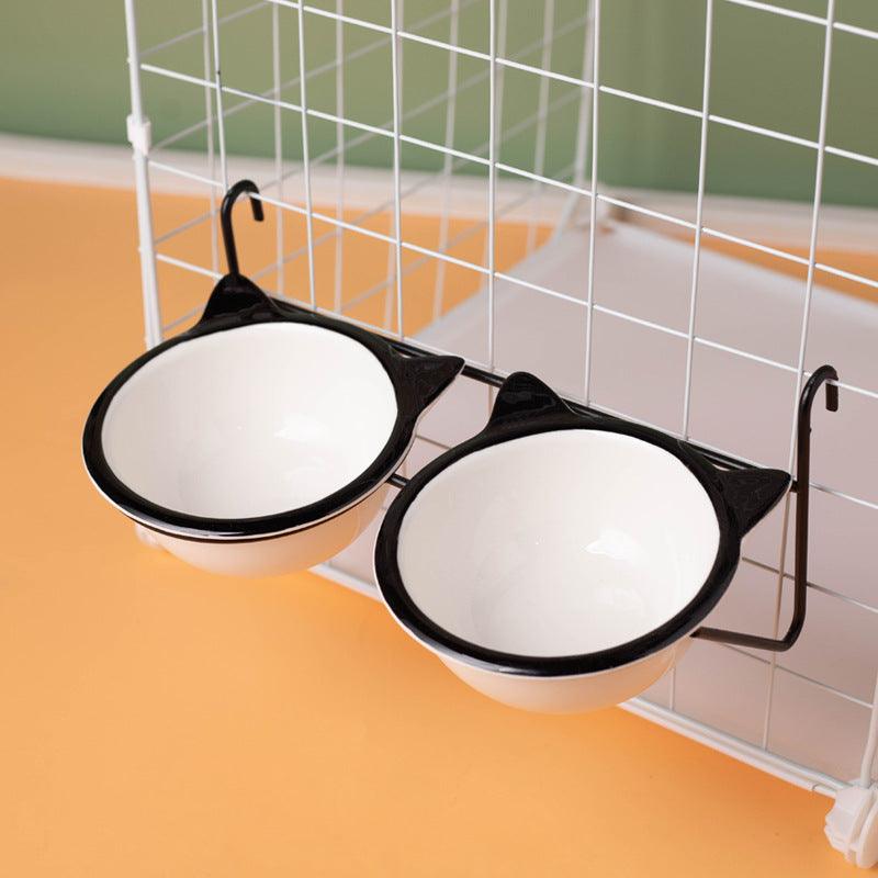 Hanging ceramic cat bowl Drinking bowl anti-upset fixed hanging cage 719925463826 - COCOMELODY