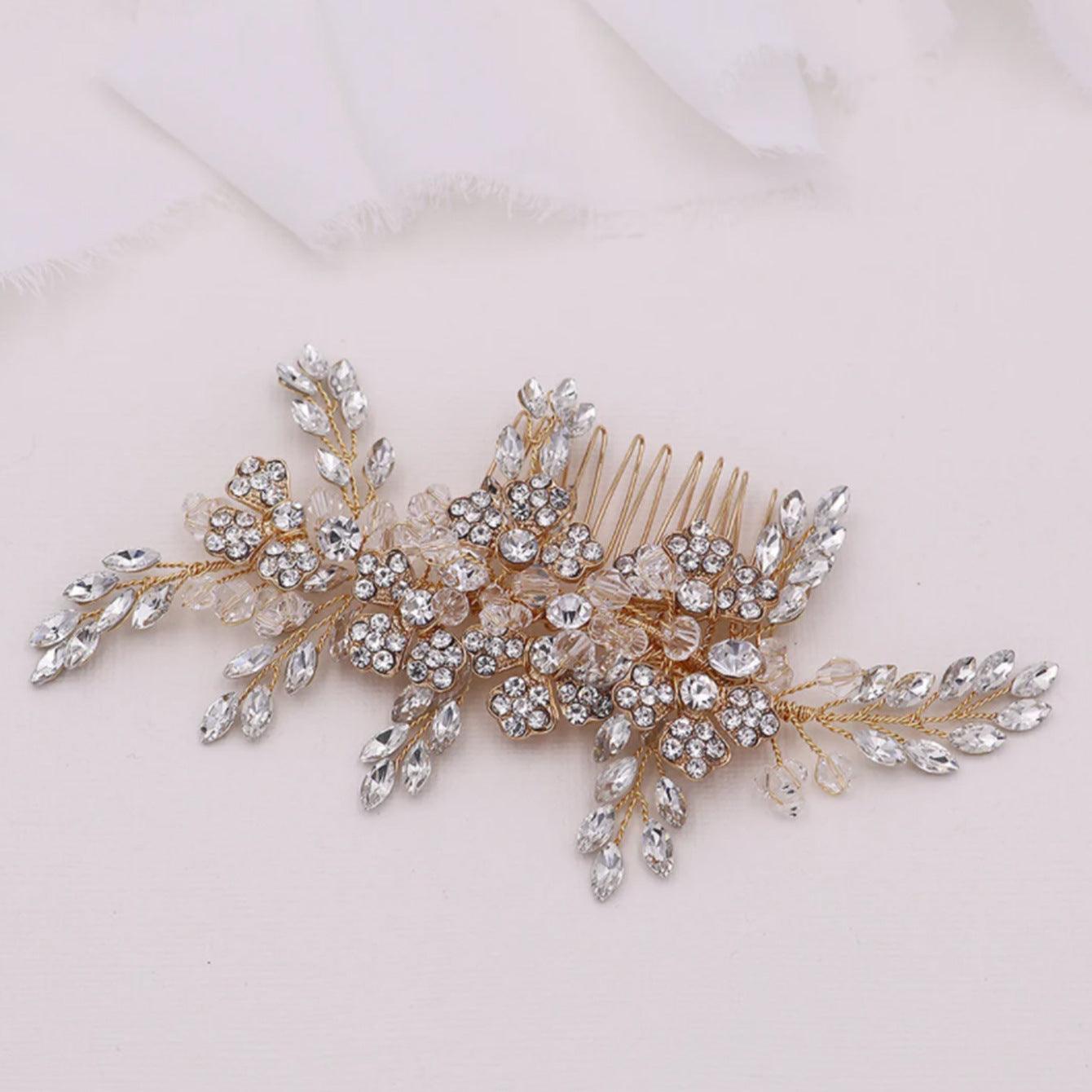 Bridal alloy crystal hair comb insert comb  675547355878