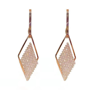 Full diamond geometric earrings 651717894595 - COCOMELODY