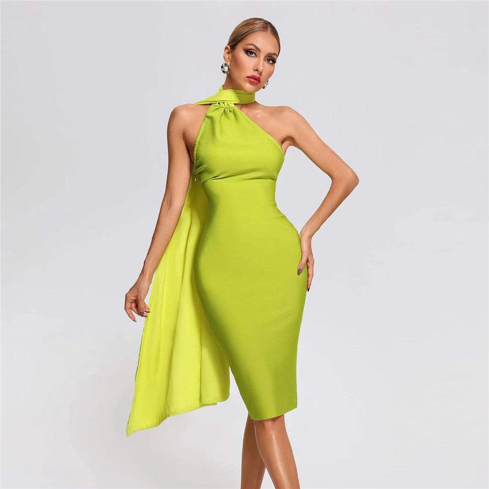 Streamers hanging neck beach cocktail dress 737809944485
