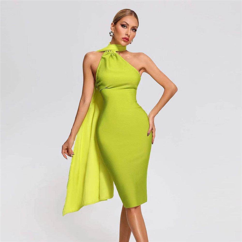 Streamers hanging neck beach cocktail dress 737809944485 - COCOMELODY