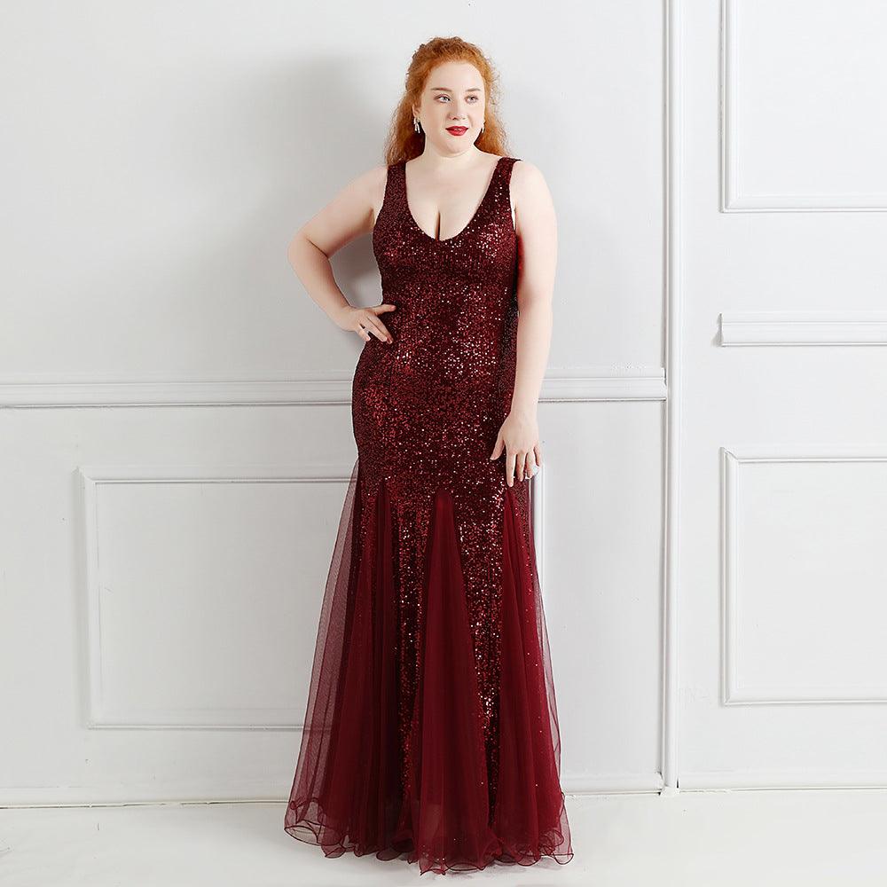 Sheath-column floor length sequined dress 646647576334 - COCOMELODY