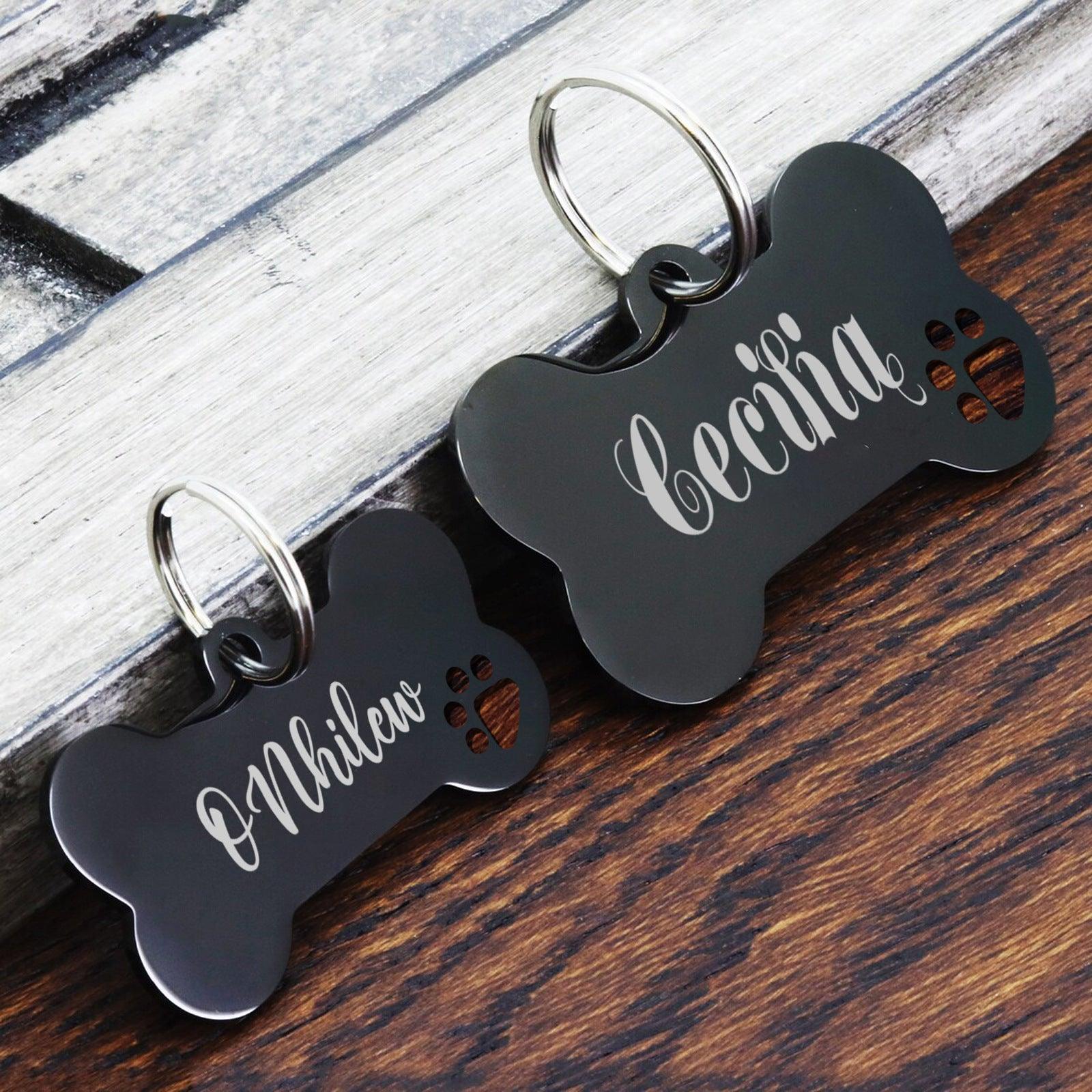 Creative nameplate engraved pet stainless steel pet metal ID dog tag 807675011388 - COCOMELODY
