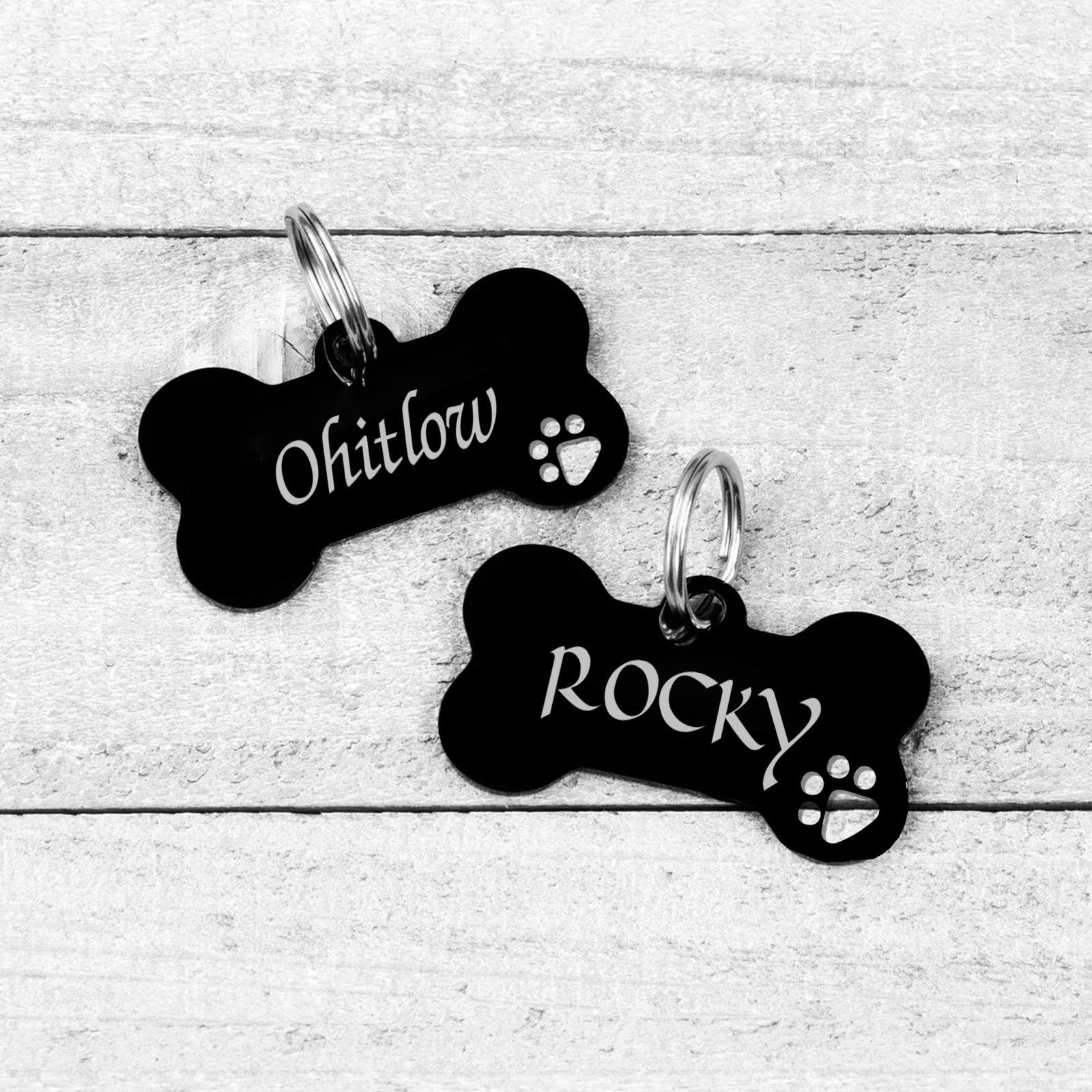 Creative nameplate engraved pet stainless steel pet metal ID dog tag 807675011388 - COCOMELODY