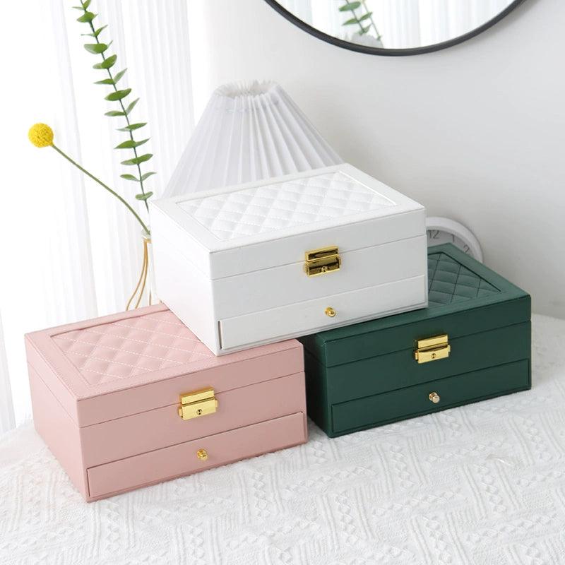 Double jewelry jewelry box Necklace earrings ring display storage box 673261877739 - COCOMELODY