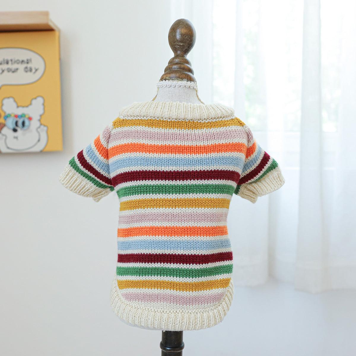 Pet dog cat rainbow sweater costume 816292705027 - COCOMELODY