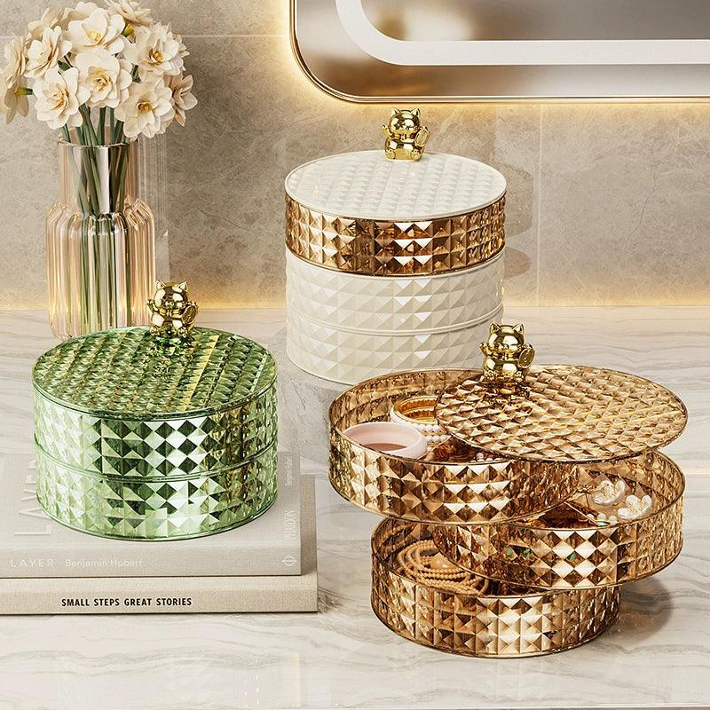 Jewelry storage Large capacity multi-layer rotating jewelry box 822324684165 - COCOMELODY