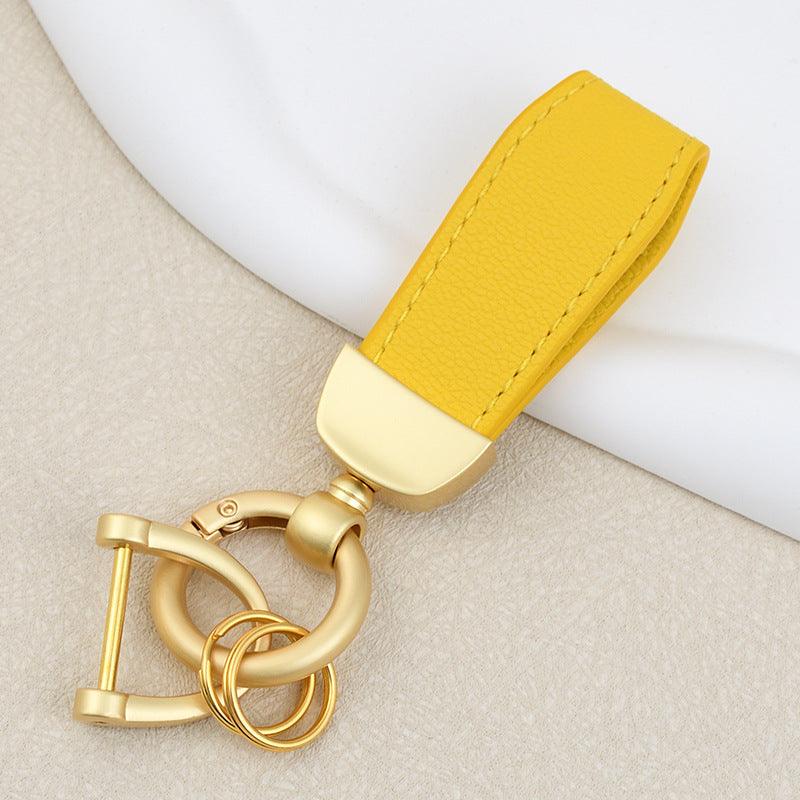 Men's car leather keychain candy-colored couple key pendant 710225427541 - COCOMELODY
