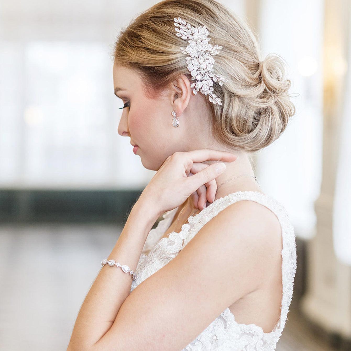 Bridal alloy crystal hair comb insert comb  675547355878