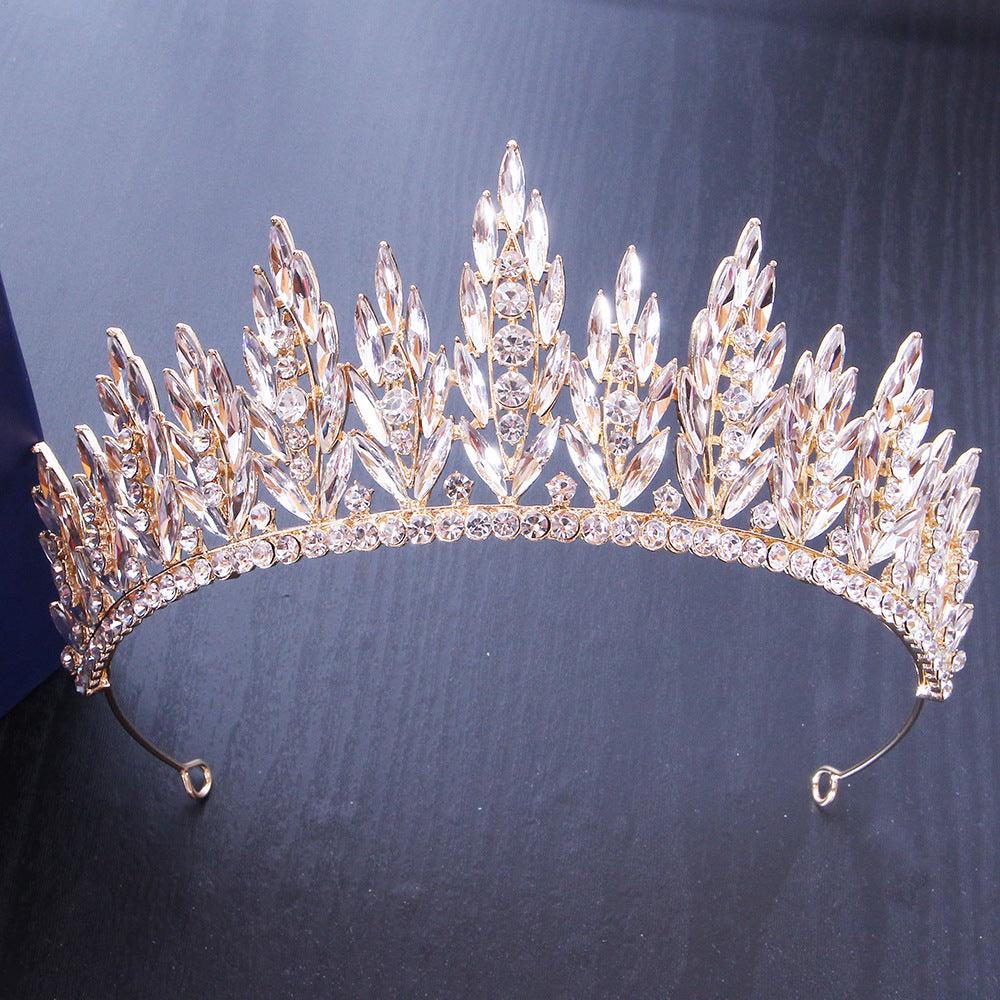 Full diamond super flash half round crown bride wedding headwear photography with makeup styling up-hair crown 677485871099