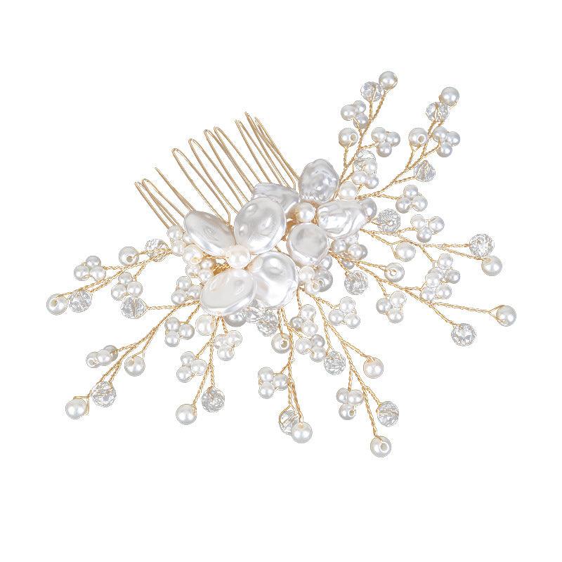 White Pearl Bride Combs 3 pieces 671252216580 - COCOMELODY