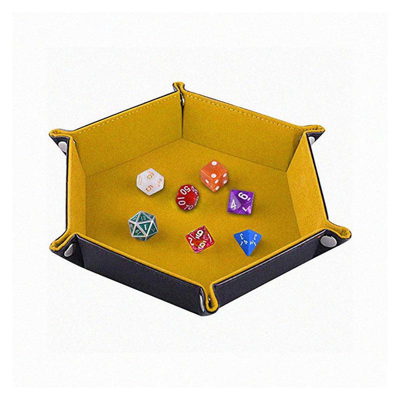 pu foldable desktop storage box Leather game quadrilateral dice storage tray 824871383859 - COCOMELODY