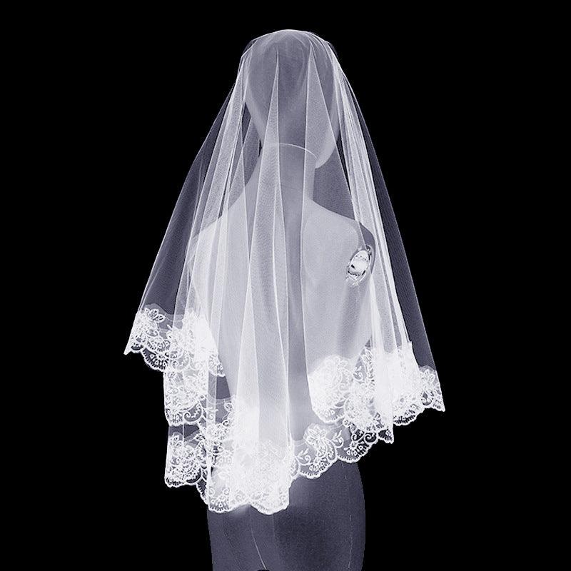 Halloween headwear Ghost bridal veil black short 639316031571 - COCOMELODY