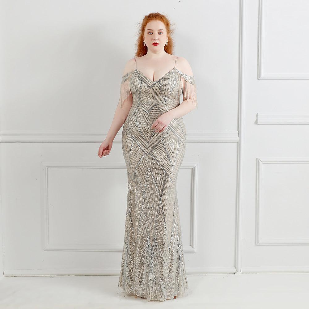 Trumpet-Mermaid Floor Length Sequins Evening Dress 647407958301 - COCOMELODY
