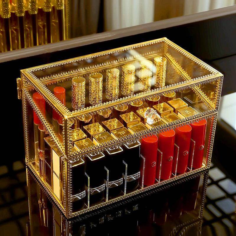 Lipstick storage box with cover European small luxury lip glaze shelf 624582009853 - COCOMELODY