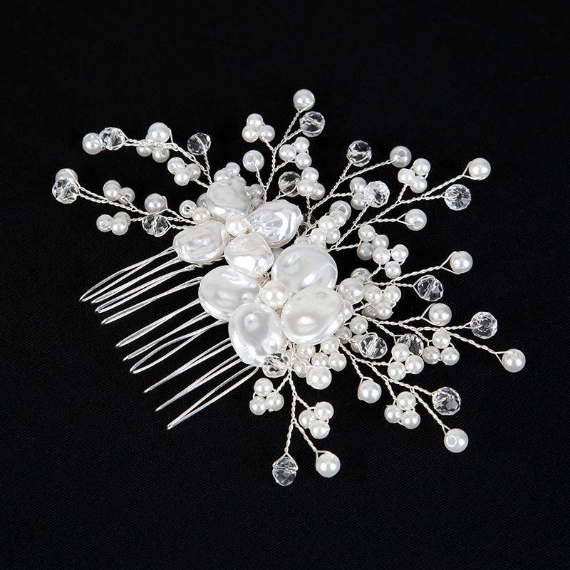 White Pearl Bride Combs 3 pieces 671252216580 - COCOMELODY
