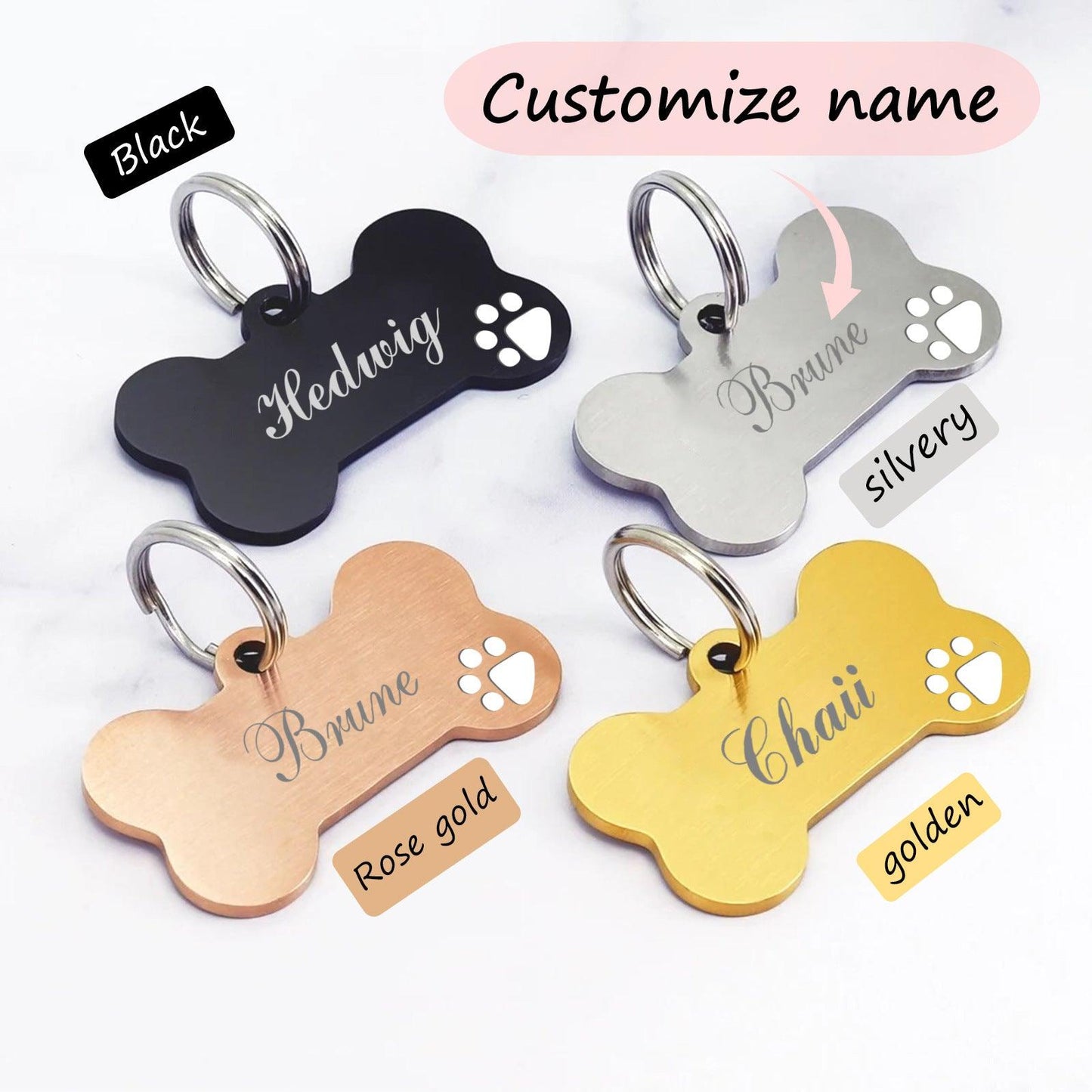 Creative nameplate engraved pet stainless steel pet metal ID dog tag 807675011388 - COCOMELODY