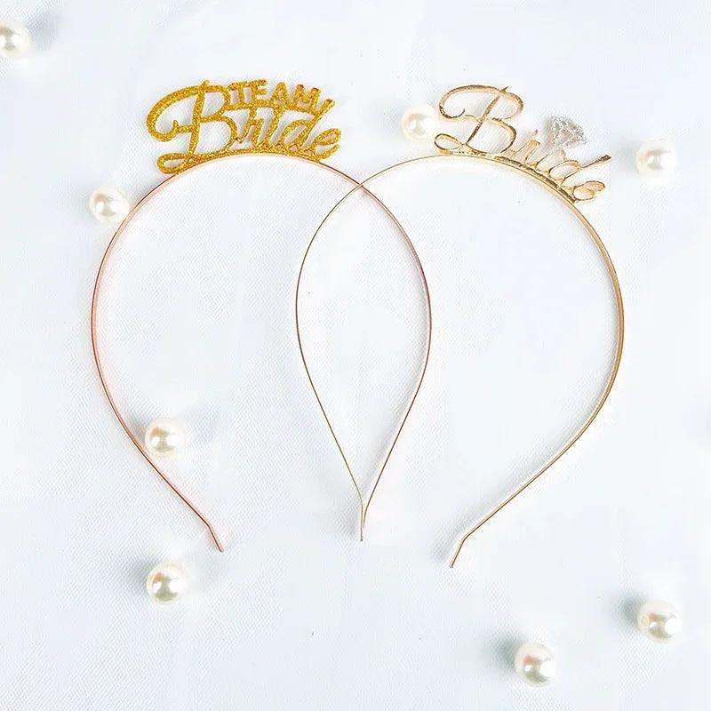 bride and team bride dusted rose gold hoop bride wedding bachelorette party decoration 798668181477 - COCOMELODY
