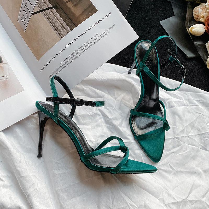 Ankle Cross Strap Heels Stiletto heel Sandals 784634380862 - COCOMELODY