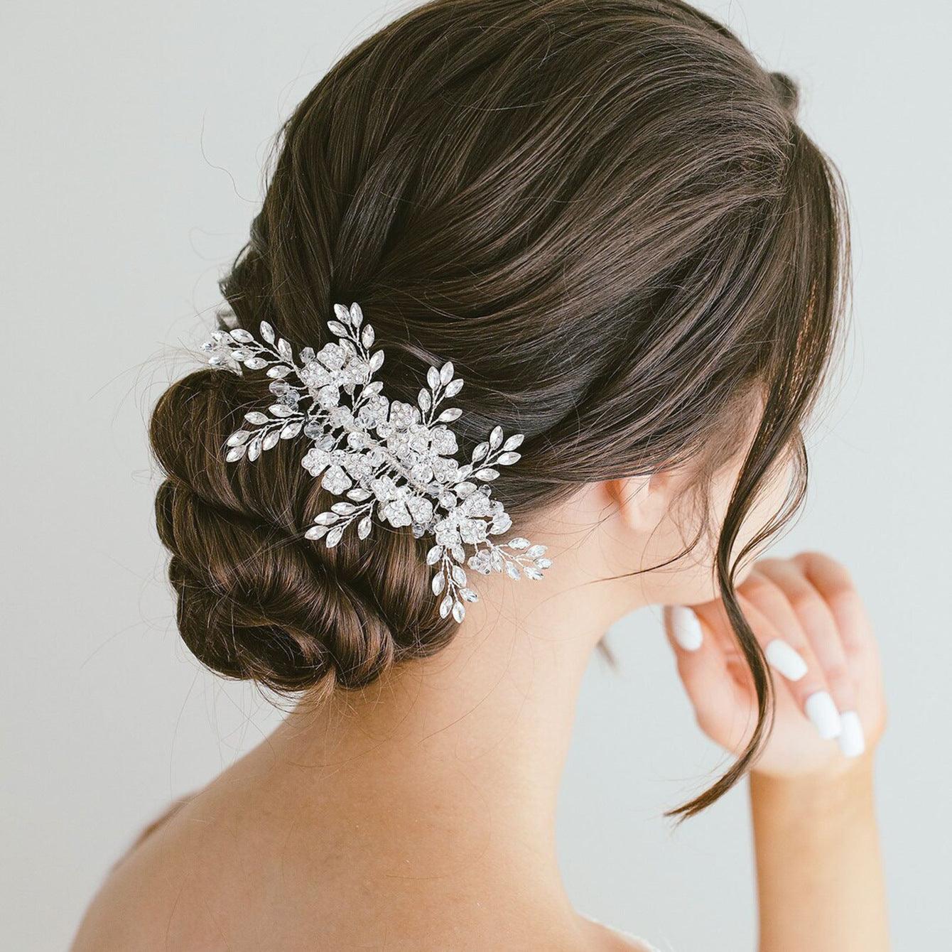 Bridal alloy crystal hair comb insert comb  675547355878