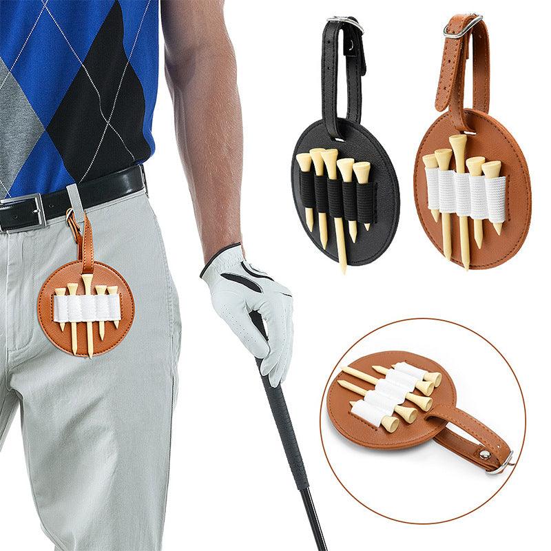 Golf tee insert bag Outdoor storage waist hanging golf leather storage bag 825384188921 - COCOMELODY