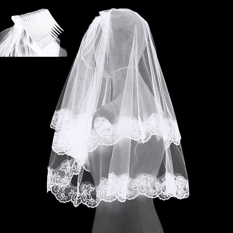 Halloween headwear Ghost bridal veil black short 639316031571 - COCOMELODY