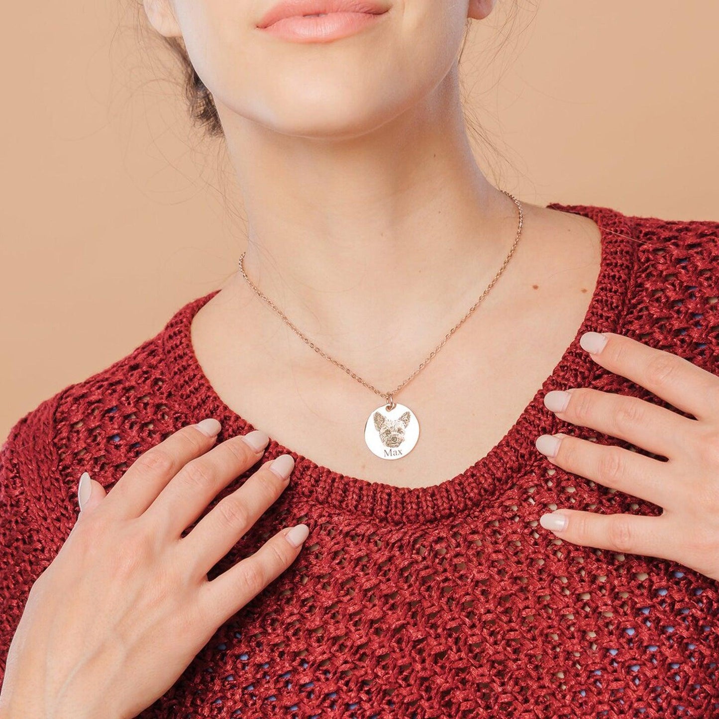 Personalized fashion versatile round necklace 792185123099 - COCOMELODY