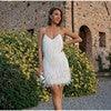 Fringed sequin sexy V-neck cocktail dress 715257715853 - COCOMELODY