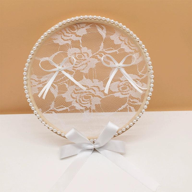 Wooden ring with lace ring pillow 581421564395 - COCOMELODY