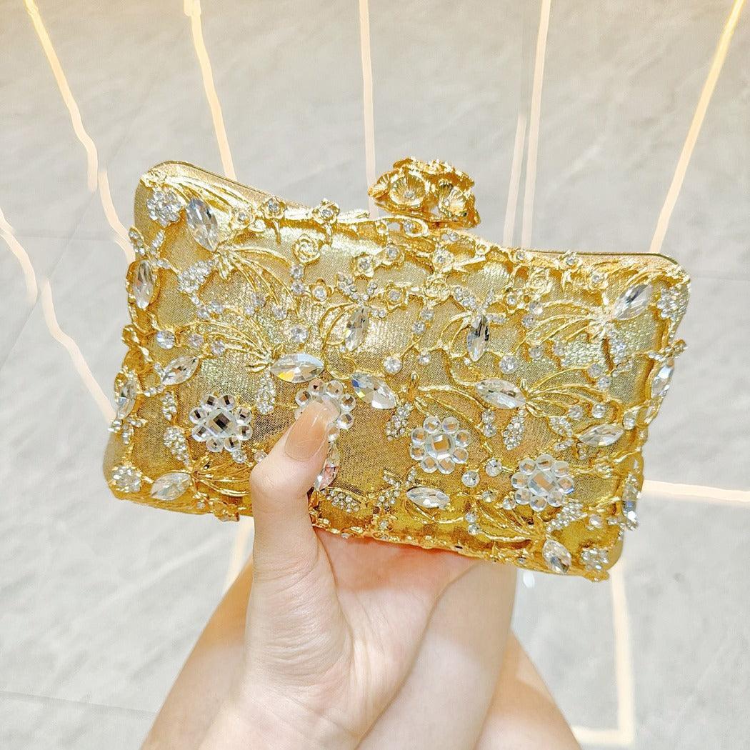 Light luxury diamond-encrusted banquet hand dress bag  801446090486