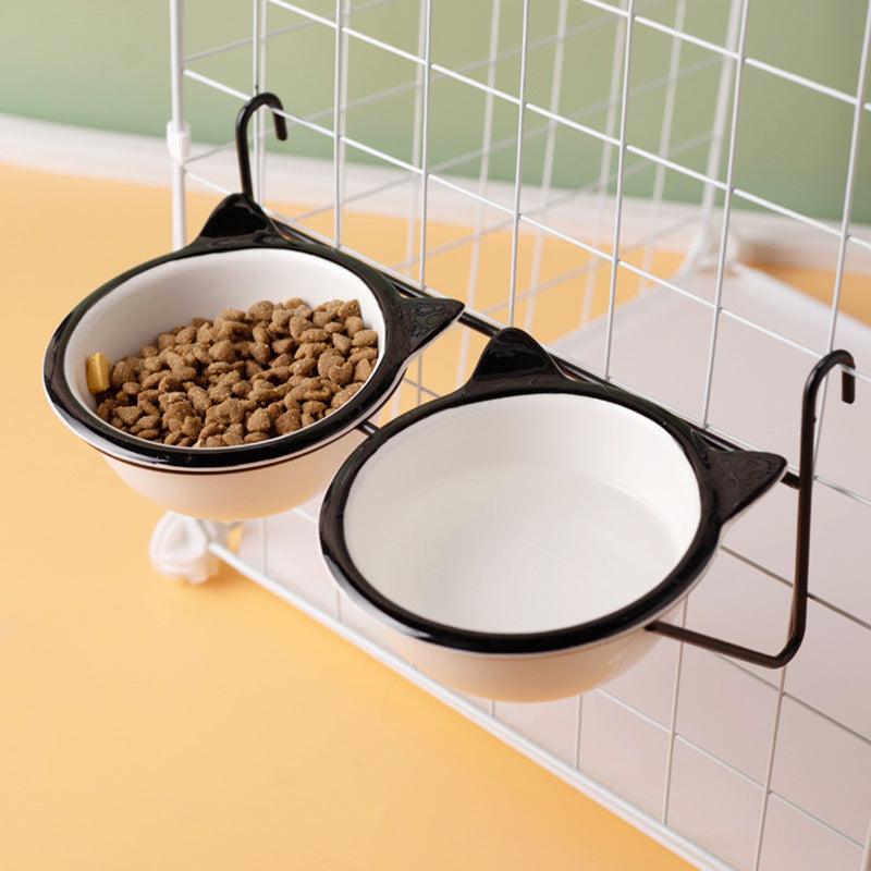 Hanging ceramic cat bowl Drinking bowl anti-upset fixed hanging cage 719925463826 - COCOMELODY